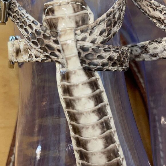 Sam Edelman Womens Leather Snakeskin Strap Wrap Flat Sandals Tan Size 9.5 - Picture 4 of 10